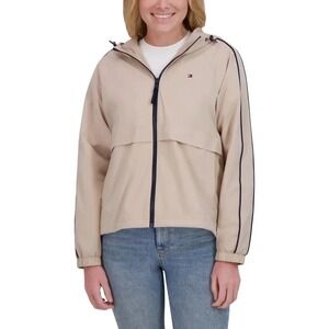 Tommy Hilfiger Women's Windbreaker Jacket 2XL (14-16) Tan Full Zipper NWT